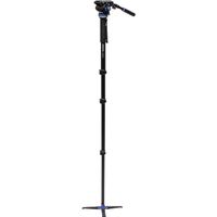 Benro A48FDS6PRO Aluminum Monopod - Flip Leg Locks - S6PRO Head - 3 Leg Base