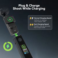 DigitalFoto Quick-Charging Battery Handle with Color LCD Monitor for Osmo Pocket 3/4/4P PBH-3FLASH