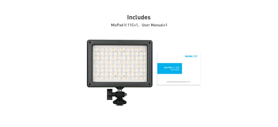 Nanlite MixPad II 11C RGBWW Hard and Soft Light LED Panel