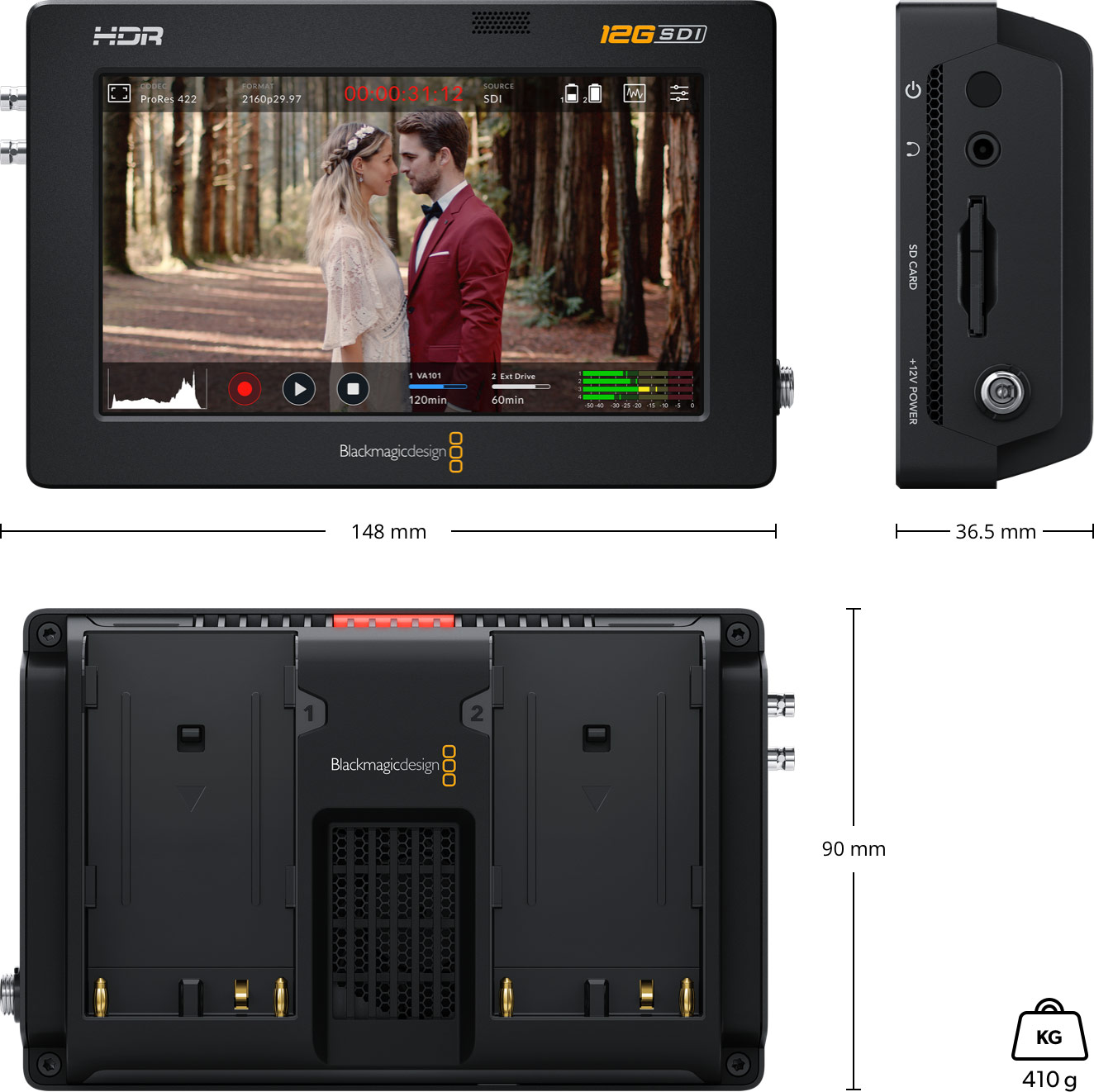 Blackmagic Design Video Assist 5 inch 12G-SDI/HDMI 4K HDR