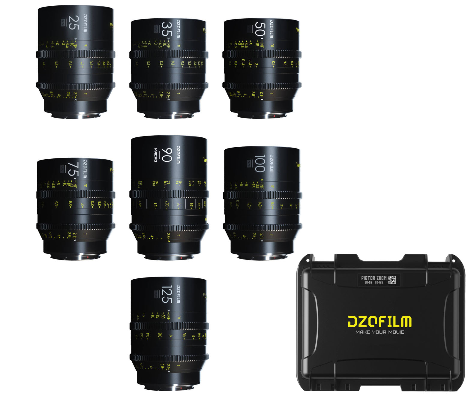 DZOFilm VESPID 7-Lens Kit B EF Mount (25, 35, 50, 75, 100, 125 T2