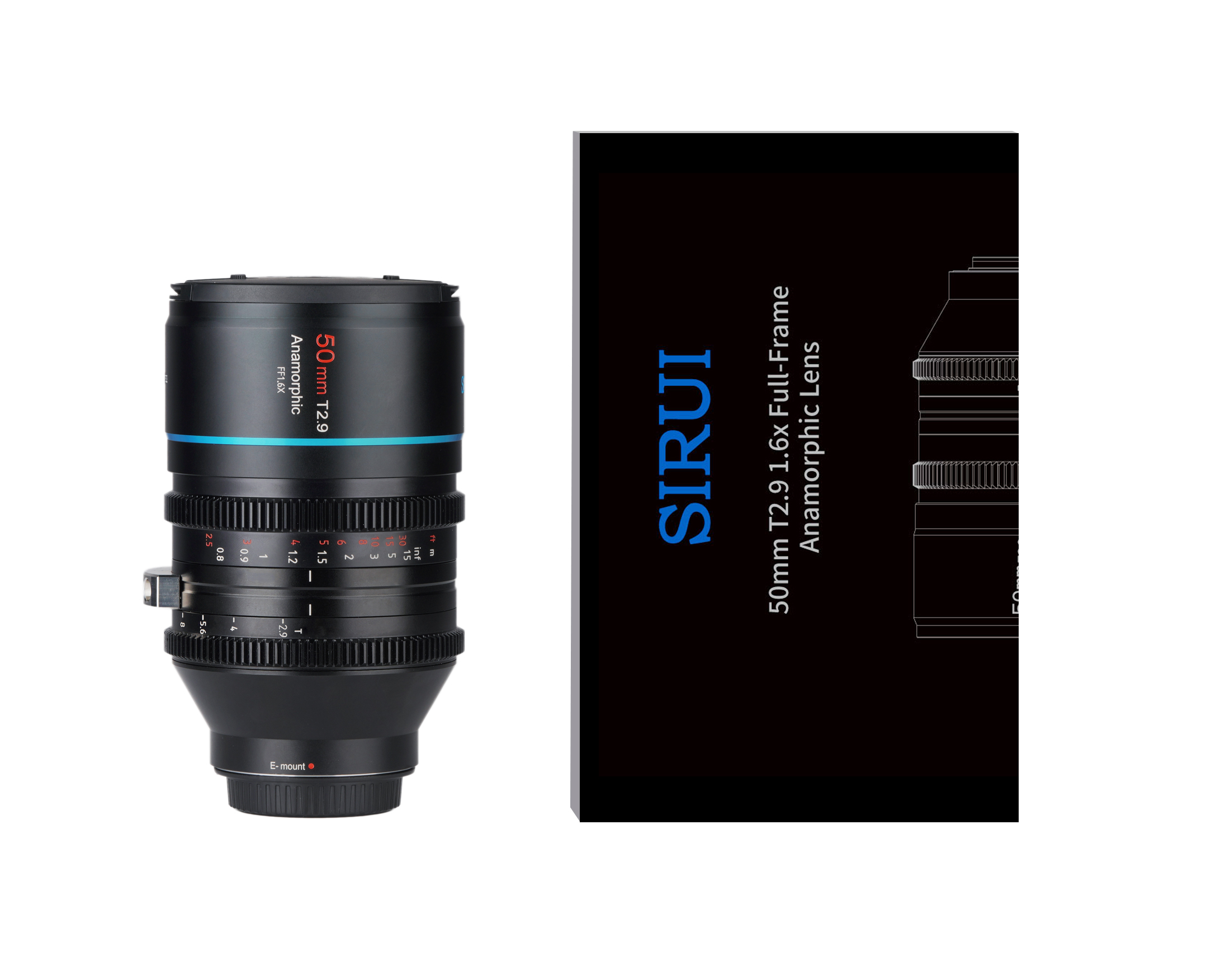 SIRUI 50mm T2.9 1.6x Full-Frame Anamorphic Lens (E mount) - WESTBUY