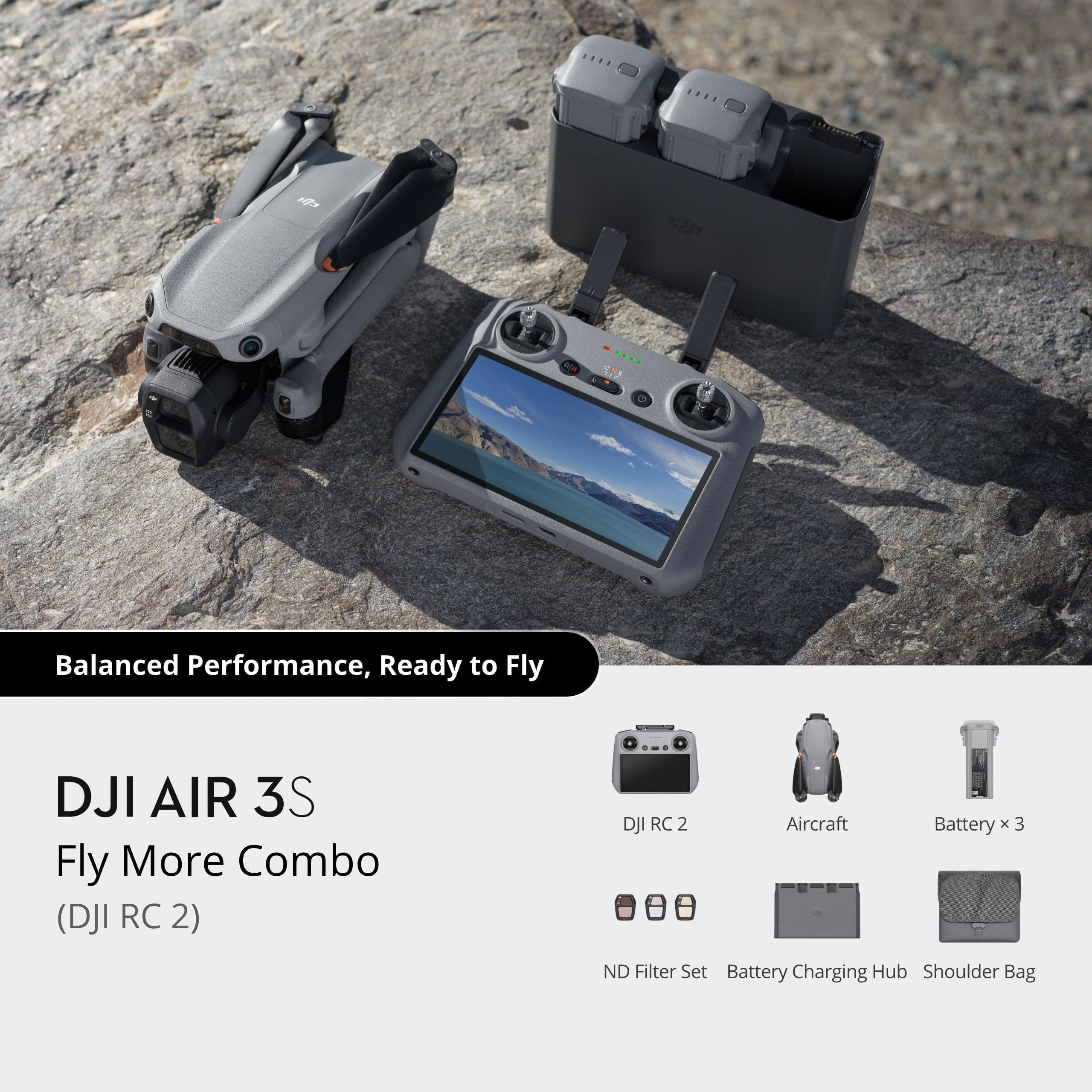 DJI DJI Air 3S Drona Fly More Combo cu Telecomanda DJI RC 2 - imagine 2