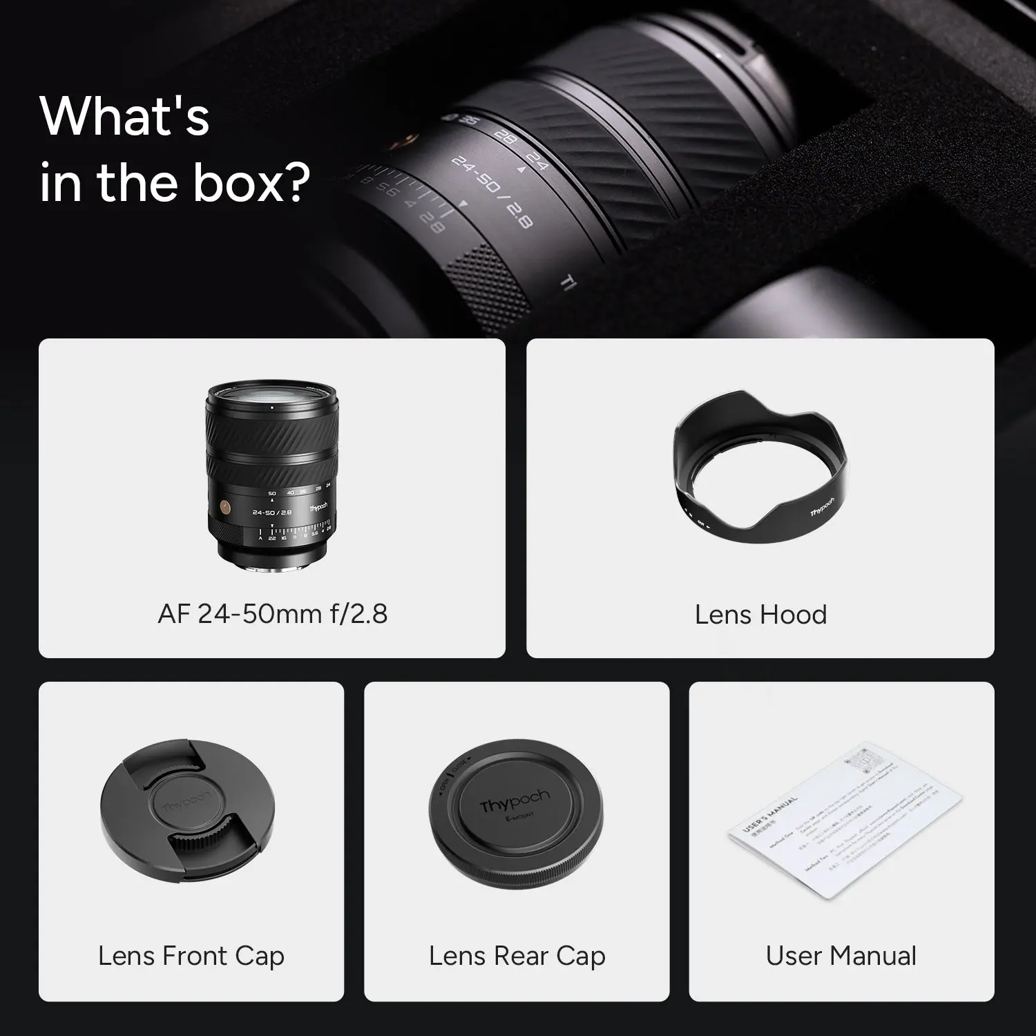 Thypoch Voyager 24-50mm f/2.8 Full-Frame Auto Focus Zoom Lens for Sony E-Mount