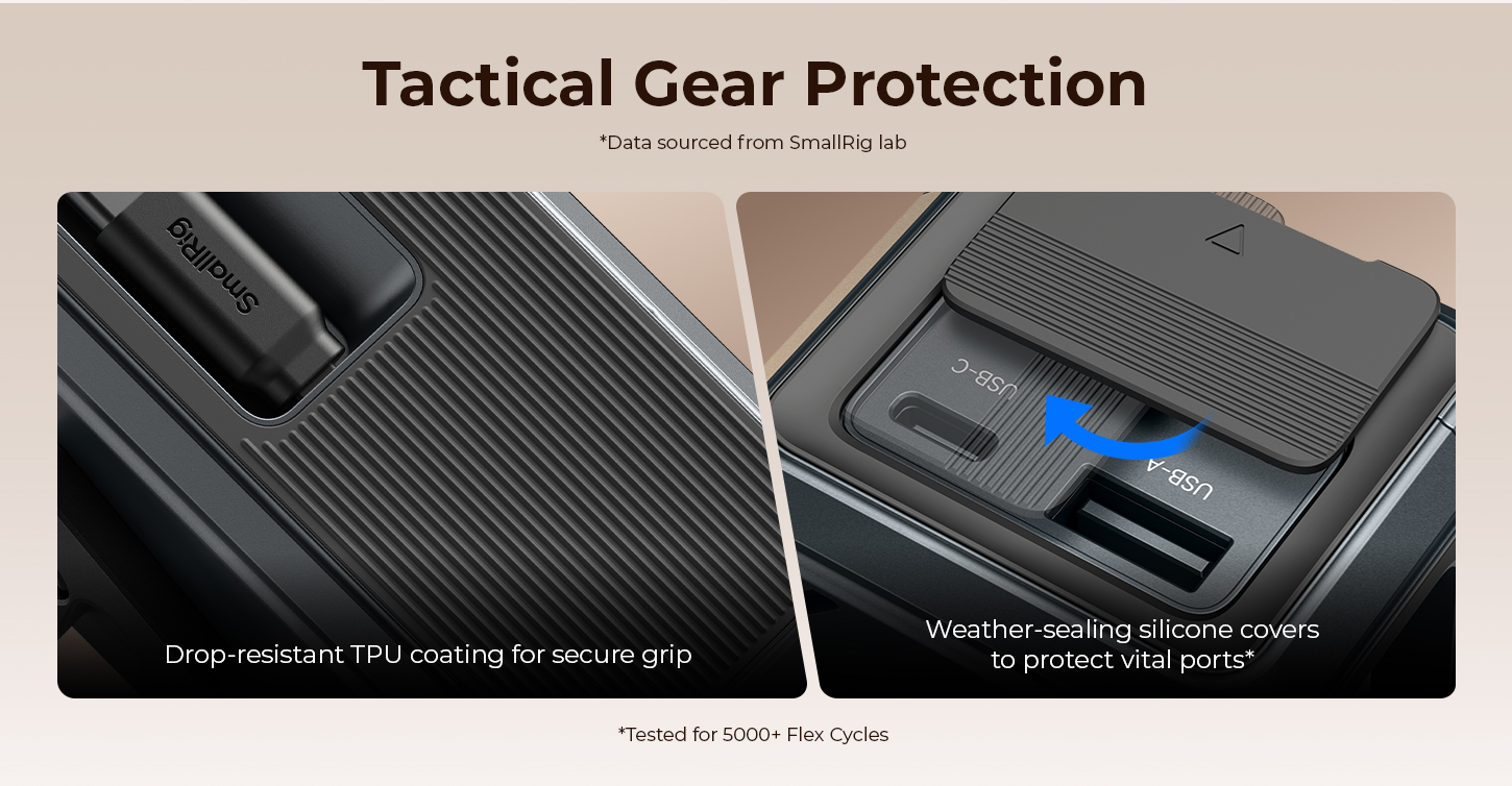 SmallRig Nano72 Power Bank with Detachable V-Mount Plate, Built-In Retractable Cable, 1/4"-20 Threaded Hole 6108