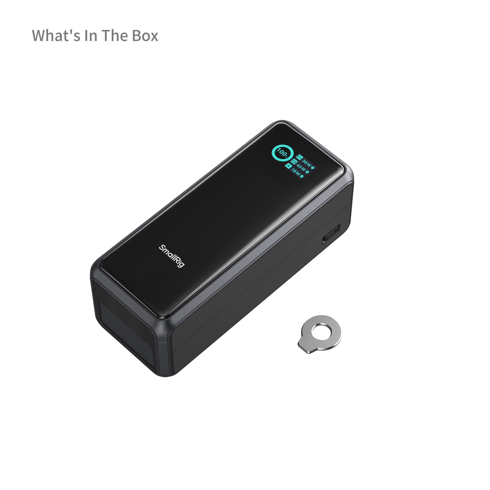 SmallRig Nano72 Power Bank with Detachable V-Mount Plate, Built-In Retractable Cable, 1/4"-20 Threaded Hole 6108