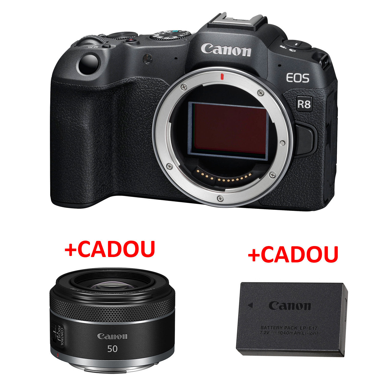 Canon EOS R8 Mirrorless Camera Body + Extra LP-E17 + BONUS