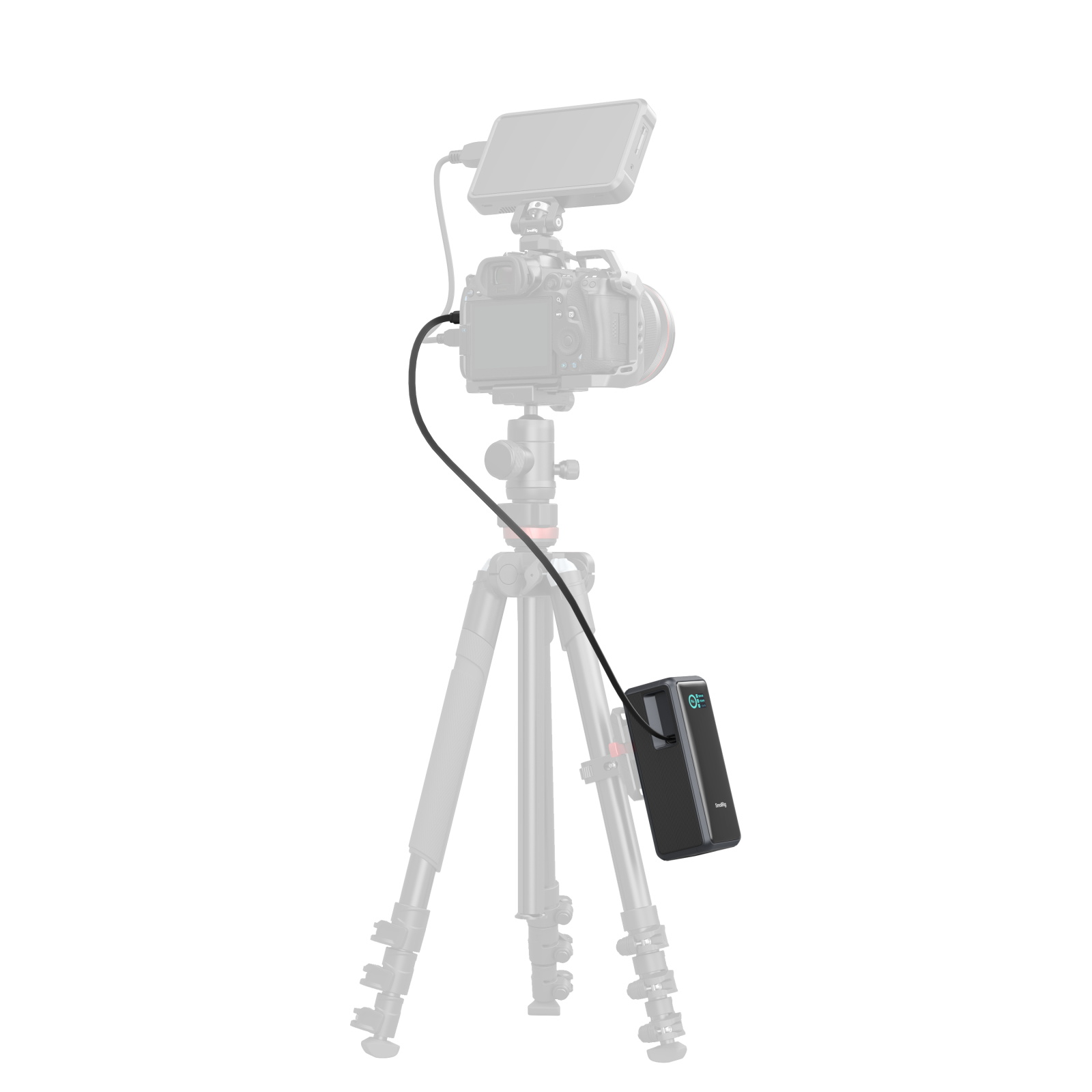 SmallRig Nano72 Power Bank with Detachable V-Mount Plate, Built-In Retractable Cable, 1/4"-20 Threaded Hole 6108